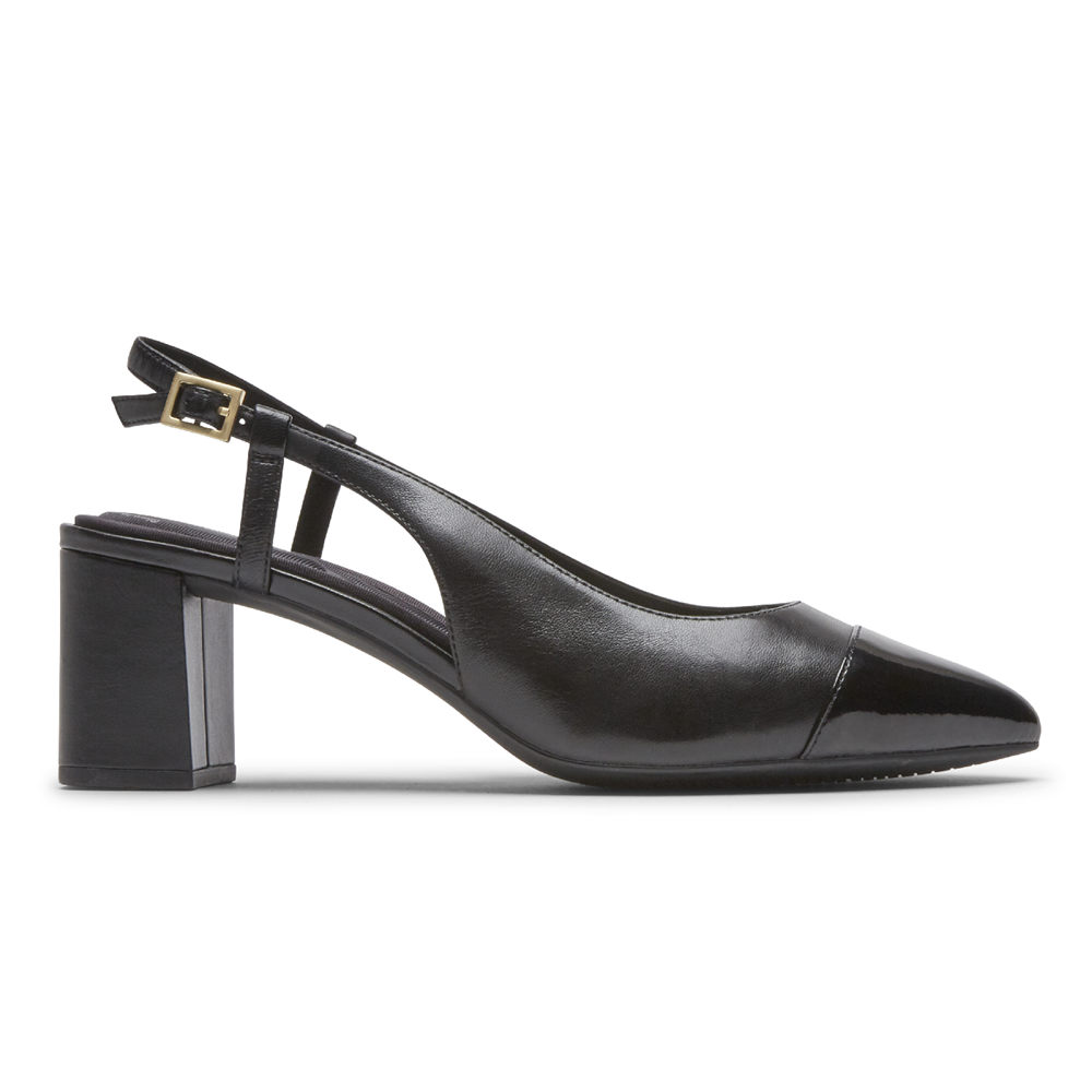 Rockport Womens Slingback Black - Total Motion Salima Posted - UK 386-JINWRK